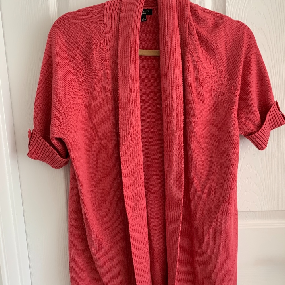 TALBOT SHORT SLEEVE SHAWL COLLAR CARDIGAN